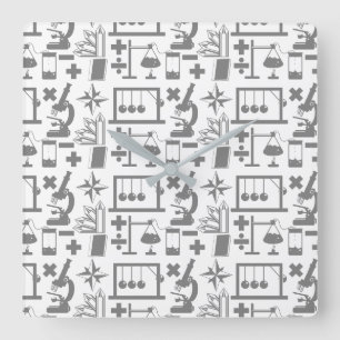 Science Biology Physics Geography Wiskunde Patroon Vierkante Klok