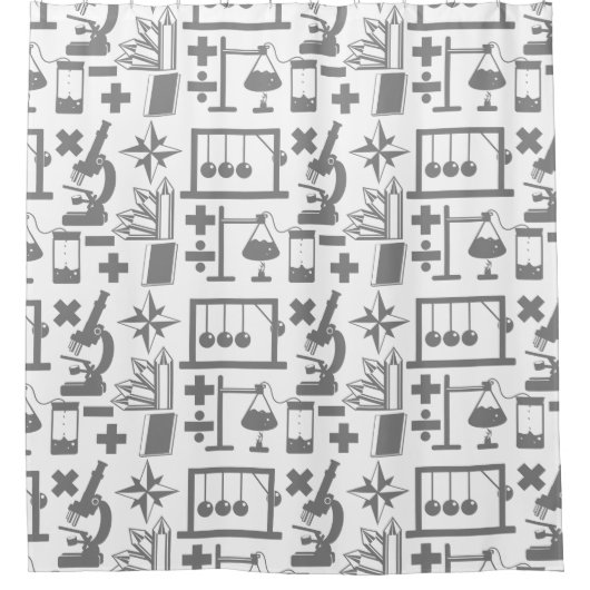 Science Biology Physics Geologie Wiskunde Patroon Douchegordijn (Voorkant)