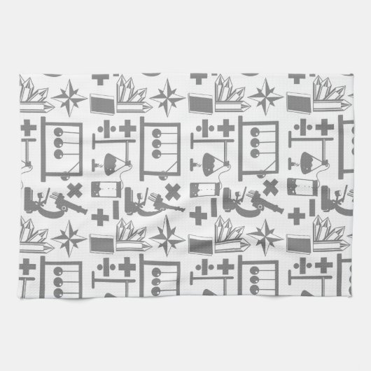 Science Biology Physics Geologie Wiskunde Patroon Theedoek (Horizontaal)