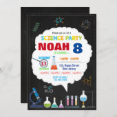 Science Birthday Invitation Kaart (Voorkant / Achterkant)