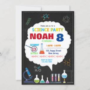 Science Birthday Invitation Kaart