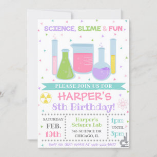 Science Birthday Invitation Science Invite Kaart