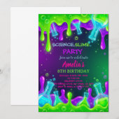 Science Birthday Invitation Science Invite Kaart (Voorkant / Achterkant)