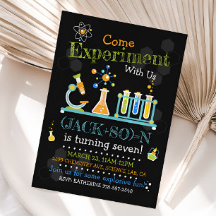Science Birthday Invitation, Science Party Invite Kaart