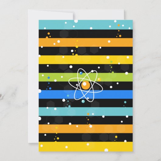 Science Birthday Invitation, Science Party Invite Kaart (Achterkant)