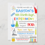 Science Birthday Invitation | Wetenschapsgenote Kaart<br><div class="desc">Wetenschapsdag uitnodiging Uitnodiging Alle design zijn © NIETS PANDA LLC</div>