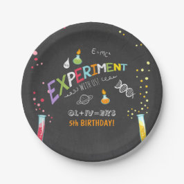 Science Birthday Paper borden Experiment Lab Boy Papieren Bordje