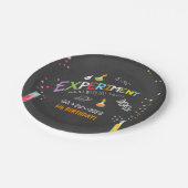 Science Birthday Paper borden Experiment Lab Boy Papieren Bordje (Gekanteld)
