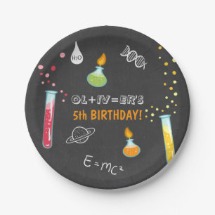 Science Birthday Paper borden Experiment Lab Boy Papieren Bordje