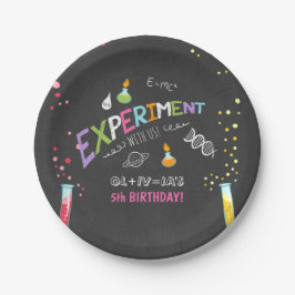 Science Birthday Paper borden Experiment Lab Girl Papieren Bordje
