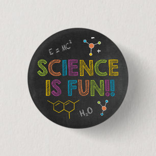 Science Birthday Party   Wetenschap is Fun Ronde Button 3,2 Cm