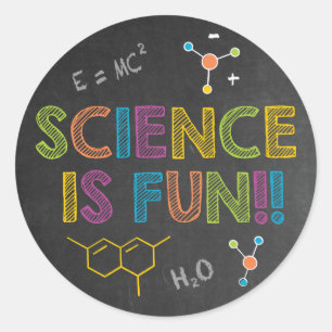 Science Birthday Party   Wetenschap is Fun Ronde Sticker