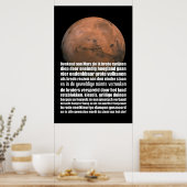 Science Black White Mars Wereldbol Marsman Poem Po Poster (Keuken)