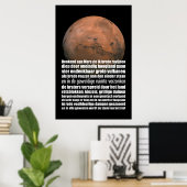 Science Black White Mars Wereldbol Marsman Poem Po Poster (Thuiskantoor)