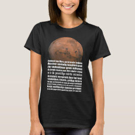 Science Black White Mars Wereldbol Marsman Poem T-shirt