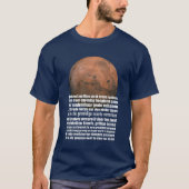 Science Black White Mars Wereldbol Marsman Poem T-shirt (Voorkant)