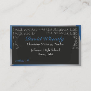 Science Blackboard Teacher Visitekaartje
