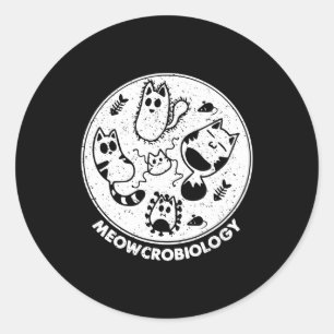Science Cat Meowcro biology Ronde Sticker