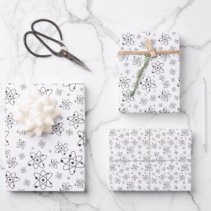 Science Chemistry Atom Symbol B & W Thema Inpakpapier Vel