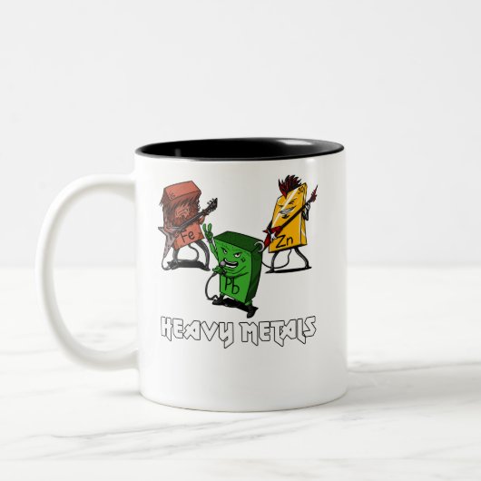 Science Chemistry Heavy Metals Nerd Geek Tweekleurige Koffiemok (Links)
