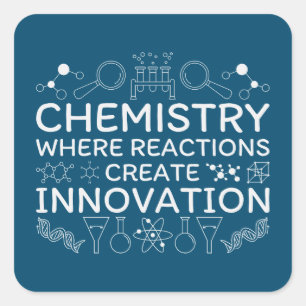 Science Chemistry Innovation Quote Vierkante Sticker