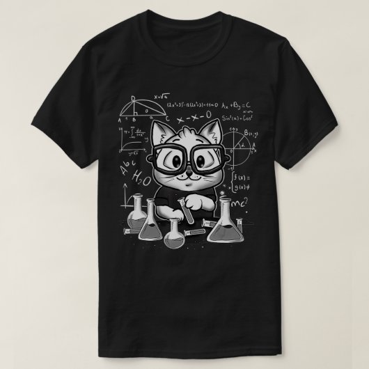 Science Chemistry Kat Scientist Cat T-shirt (Design voorkant)