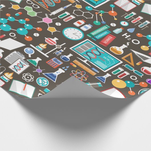 Science / Chemistry Patroon Cadeaupapier (Hoek)