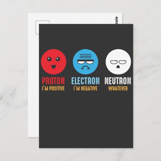 Science Chemistry Pun Proton Electron Neutron Briefkaart (Voorkant / Achterkant)