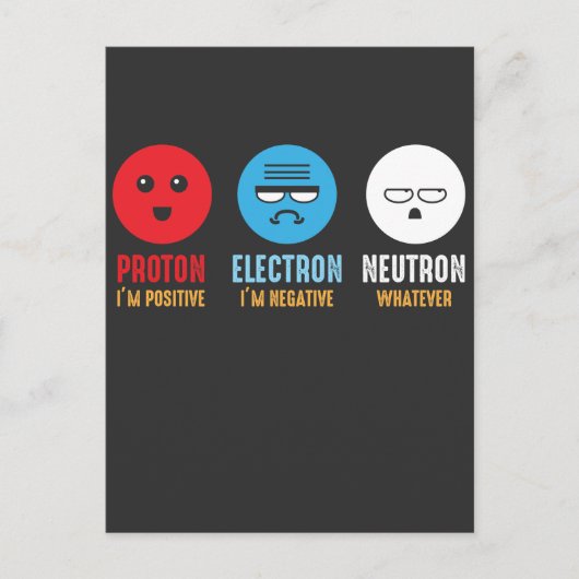 Science Chemistry Pun Proton Electron Neutron Briefkaart (Voorkant)