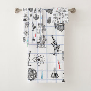 Science Chemistry Scientist Pattern Bad Handdoek
