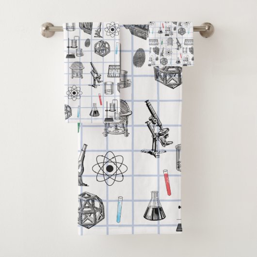 Science Chemistry Scientist Pattern Bad Handdoek (Insitu)