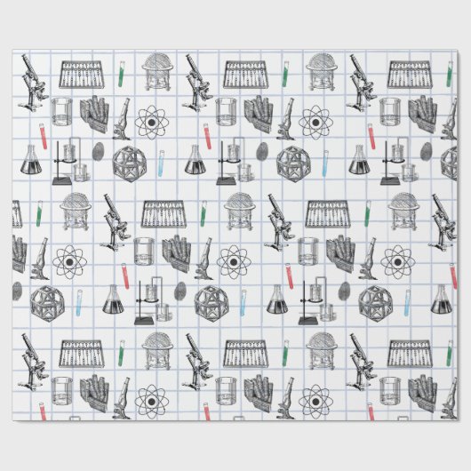 Science Chemistry Scientist Pattern Cadeaupapier (Vlak)