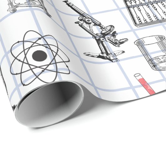 Science Chemistry Scientist Pattern Cadeaupapier (Rol Hoek)