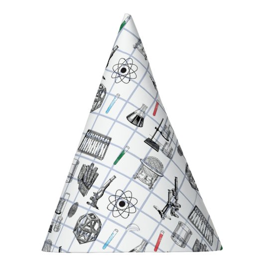 Science Chemistry Scientist Pattern Feesthoedjes (Rechts)