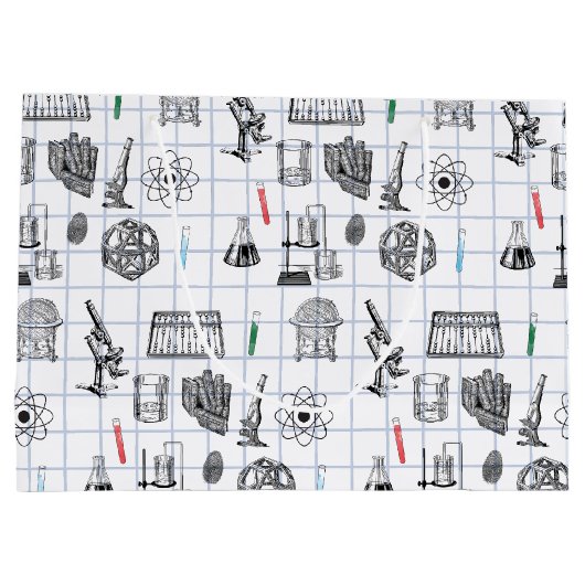 Science Chemistry Scientist Pattern Groot Cadeauzakje (Achterkant)