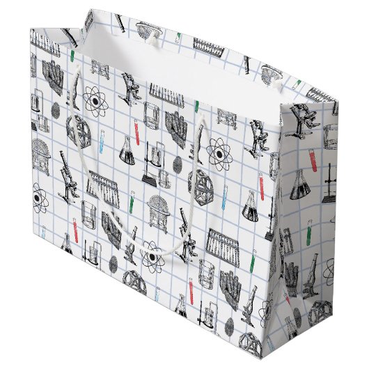 Science Chemistry Scientist Pattern Groot Cadeauzakje (Achterkant Gekanteld)