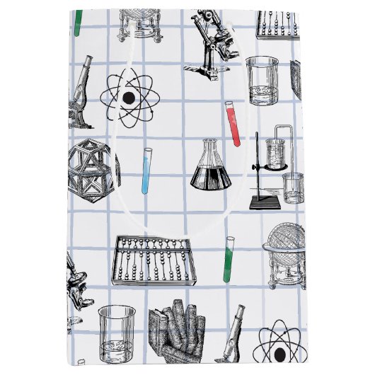 Science Chemistry Scientist Pattern Medium Cadeauzakje (Voorkant)