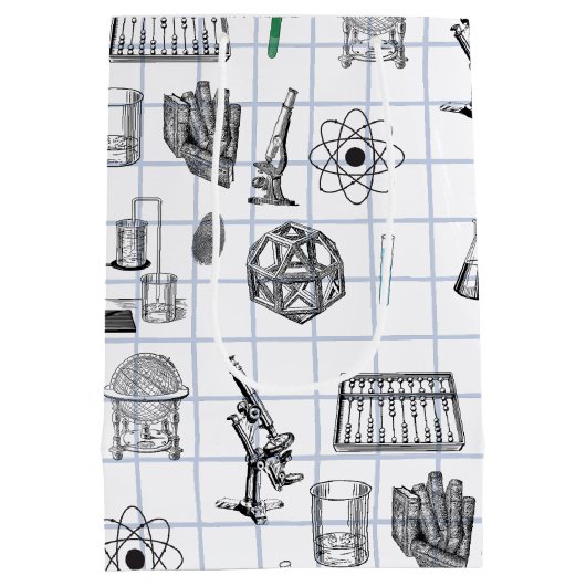 Science Chemistry Scientist Pattern Medium Cadeauzakje (Achterkant)