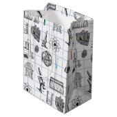 Science Chemistry Scientist Pattern Medium Cadeauzakje (Achterkant Gekanteld)
