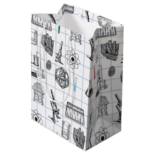 Science Chemistry Scientist Pattern Medium Cadeauzakje (Achterkant Gekanteld)