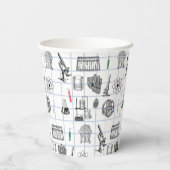 Science Chemistry Scientist Pattern Papieren Bekers (Achterkant)