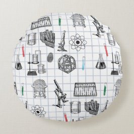 Science Chemistry Scientist Pattern Rond Kussen
