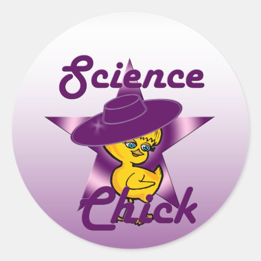 Science Chick #9 Ronde Sticker (Voorkant)