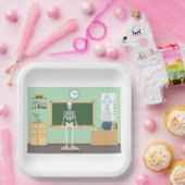 Science Class Skeleton Papieren Bordje (Feest)