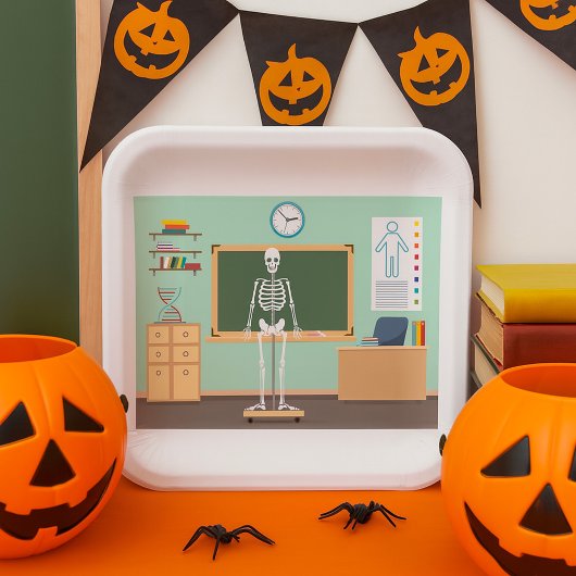 Science Class Skeleton Papieren Bordje