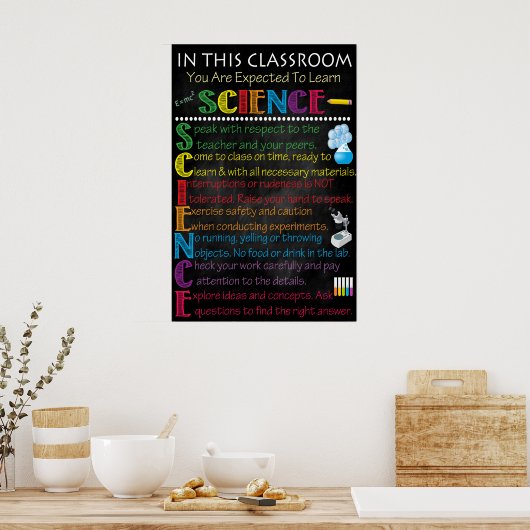 Science Classroom Rules Poster (Keuken)