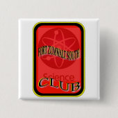 Science Club. Vierkante Button 5,1 Cm (Voorkant)