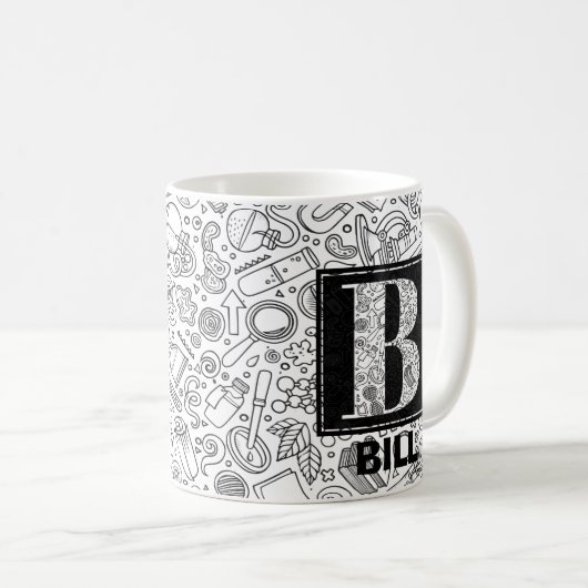 Science Custom Monogram - Letter B Coffee Mok (Voorkant rechts)