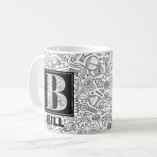 Science Custom Monogram - Letter B Coffee Mok (Voorkant links)