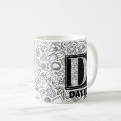 Science Custom Monogram - Letter D Coffee Mok (Voorkant rechts)